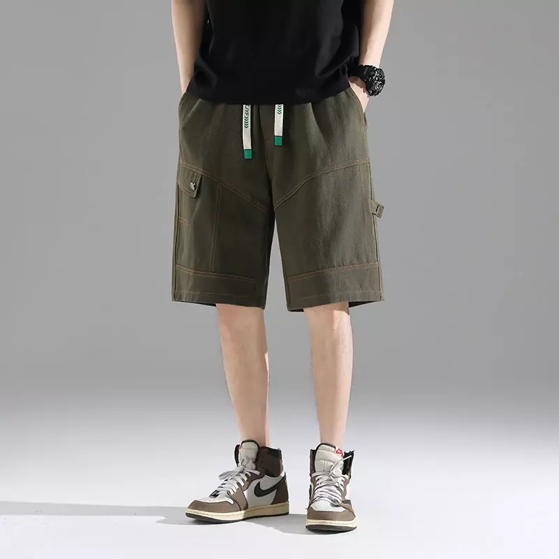 Calça de carga solta masculina na moda coreana, casual fina, masculina, calça esportiva masculina, nova chegada, plus size, 8XL