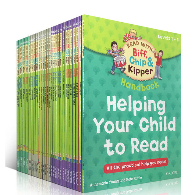 Oxford Reading Tree Biff e Kipper Mão Libros, ajudando a criança a ler, Phonics Inglês Story Picture Book, 1 a 6 Nível, 33 Livros, Novo
