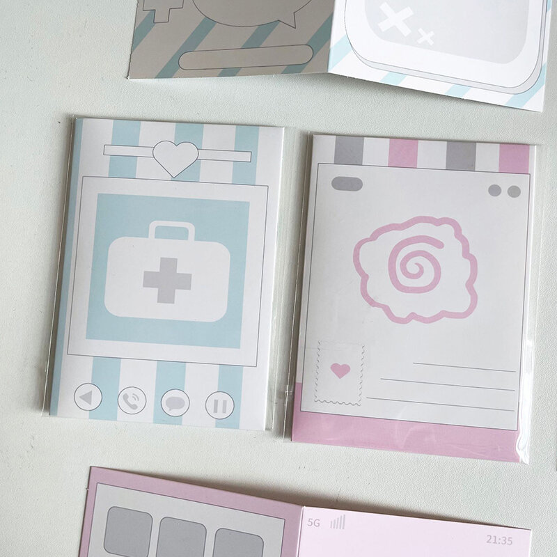 Tarjeta de protección de cartón, embalaje de tarjetas pequeñas coreanas, Material de papel plegable, 10 piezas