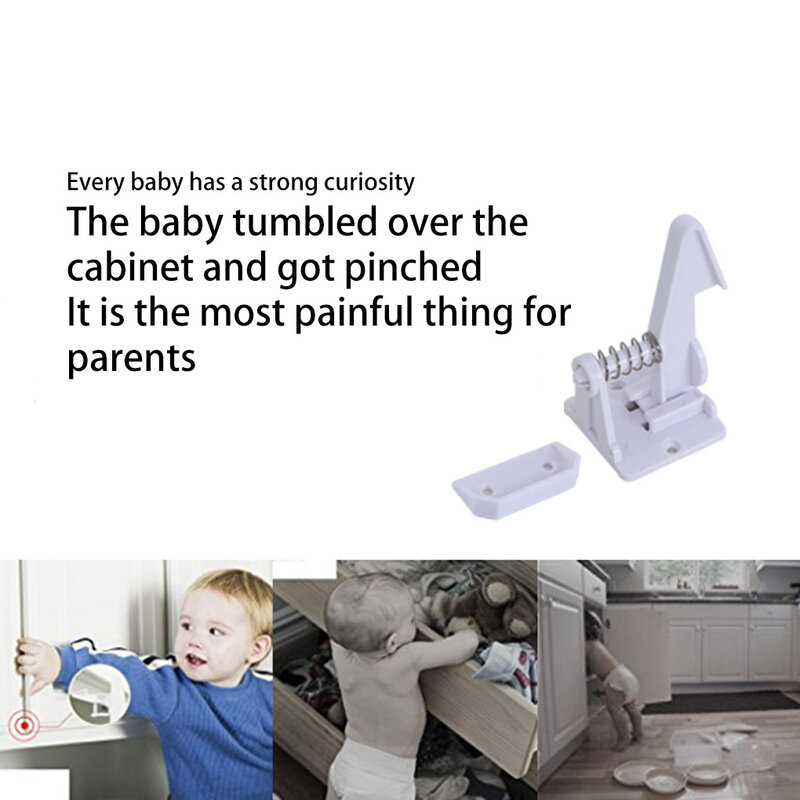 Paket 6 Kunci Keselamatan Bayi Ruang Tamu Lemari Dapur Kabinet Kabinet Pukulan Gratis Pelindung Keamanan Anak-anak Bayi
