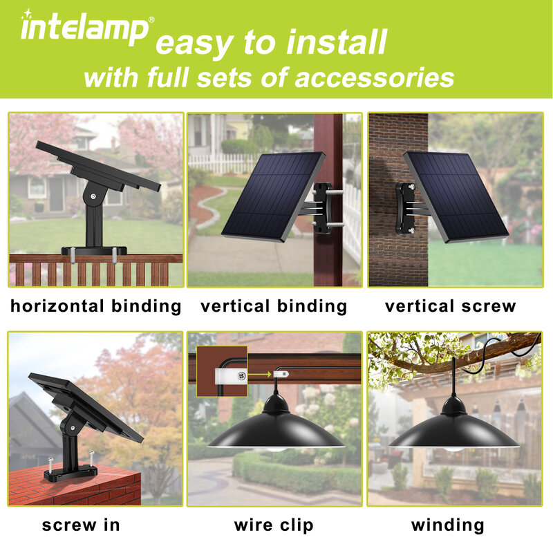 2 PCS Solar Pendant Lights Super Bright Chandelier IP65 Waterproof Solar Lamp with A Remote Control for Bedroom Garden Patio