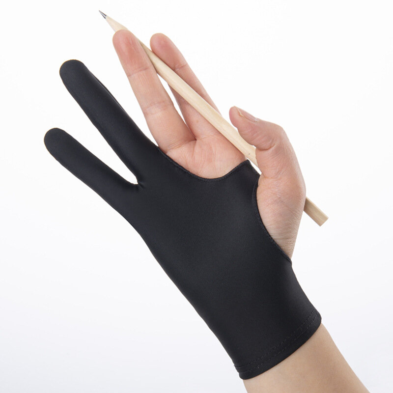 1PC 2Fingers Drawing Glove Anti-fouling Artist Favor Any Graphics Painting Writing Digital Gloves Two Fingers Comfortable 3 Size
