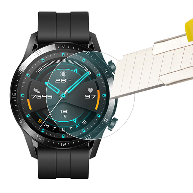 2Pack กระจกนิรภัยป้องกันหน้าจอสำหรับ Huawei Watch GT 2 GT2e 46มม.ป้องกันการระเบิด Anti Scratch Smartwatch ป้องกันแก้ว