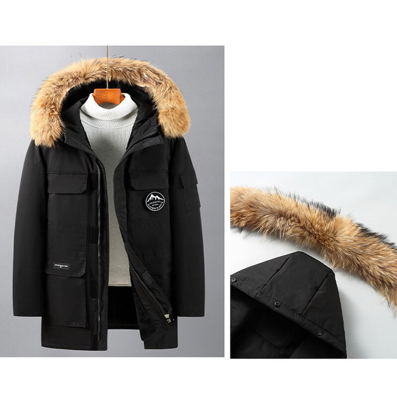 Parkas largas de lana para hombre, abrigo grueso y cálido de talla grande 10XL, chaqueta de carga informal a la moda, 10XL talla grande, Invierno