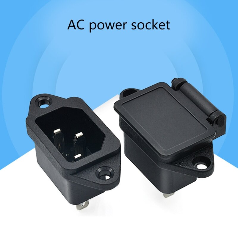 1pc  250V 10A IEC320 C14 3 Pin Male Power Cord Inlet Socket Dropship