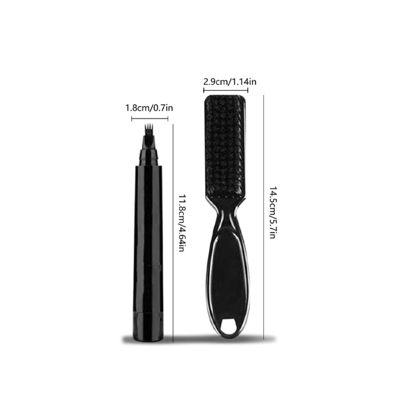 Beard Pencil Filler with 4 Tip Applicator Brush Long Lasting Creates Natural Looking Beard Moustache Eyebrows for Men