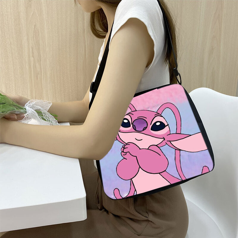 Disney Lilo & Stitch Women's Handbag Anime Figure Leisure Underarm Bag for Girls 20X24Cm Shoulder Bags Cartoon Kawaii Travel Bag