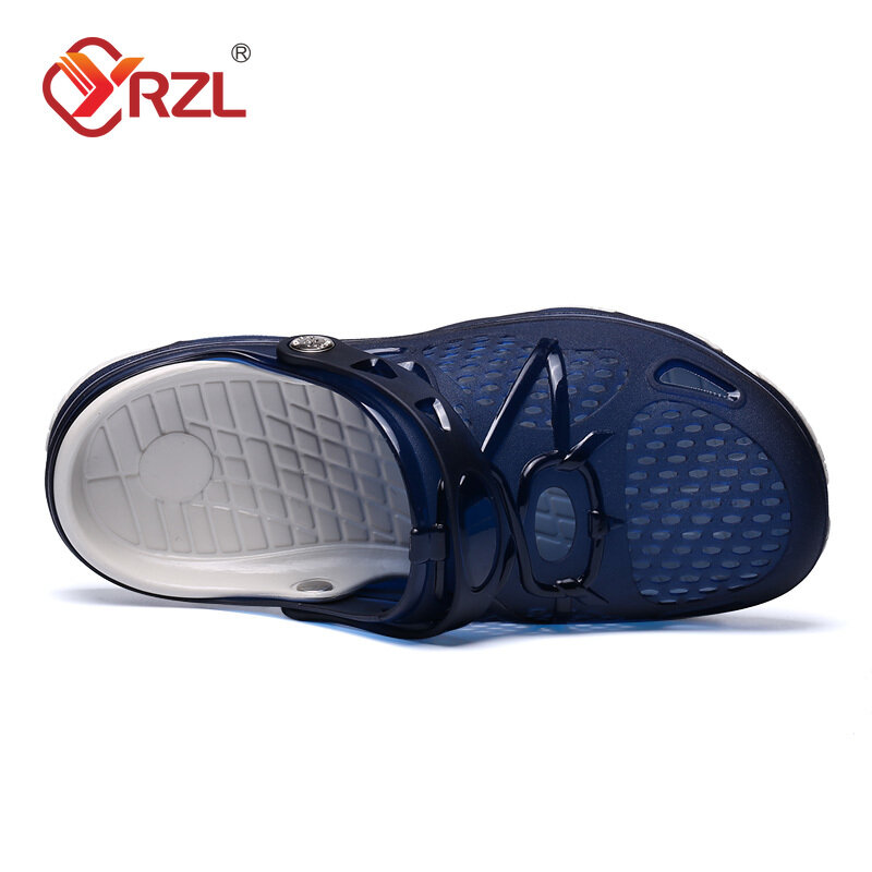 YRZL-Sandálias de praia casuais masculinas ocas, tamancos confortáveis, antideslizantes, sapatos de água masculinos, chinelos ao ar livre