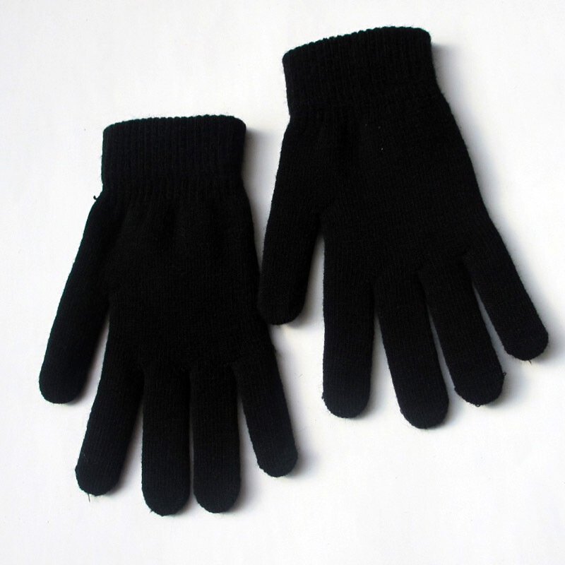 Guanti per le dita inverno autunno caldo spesso uomo donna guanti Unisex lavorato a maglia Full Solid Fashion addensare guanti Sport Outdoor guanti