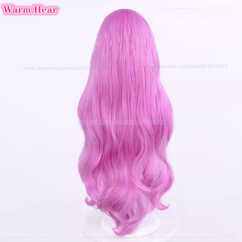 Baru! 2024 Wig Cosplay Anime Tengeiji Holy Wig panjang 90cm rambut keriting ungu Wig sintetis tahan panas pesta Halloween wanita