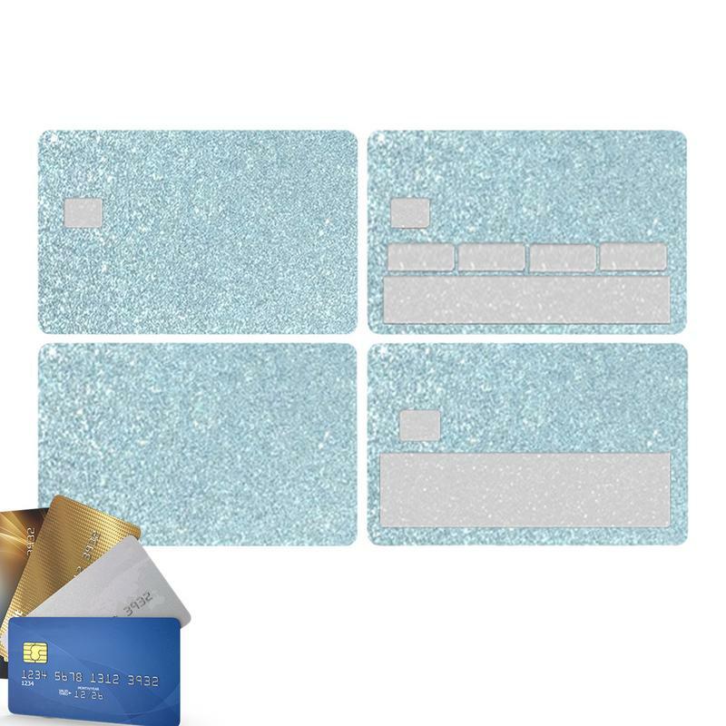 Calcomanías de piel para tarjetas de crédito, 4 piezas, cubierta de piel ostentosa extraíble, película de protección para tarjetas bancarias, sin burbujas, resistente al agua