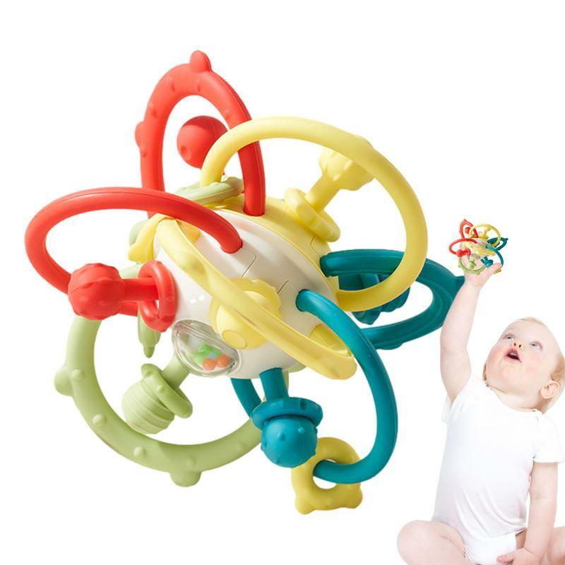 Jouets de dentition Montessori TeWindsor pour bébés, jouets à saisir, jouets mentaires oriels colorés, boule à mâcher alth