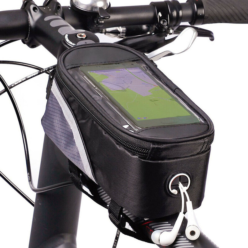 防水バッグ自転車フレームフロントトップチューブバッグサイクリングタッチ携帯電話の画面携帯電話mtbマウンテンロードバイクバッグ