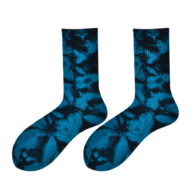 Tie-dye Socken Männer und Frauen Baumwolle Socken High-cut Ins Straße Flut Socken Europäischen und Amerikanischen Skateboard lange Rohr Paar Socken