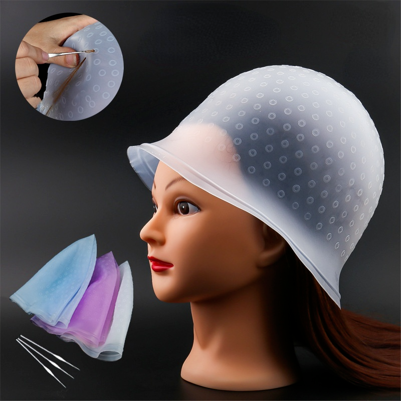 Силиконовая шапочка для окрашивания волос, крючок, игла, профессиональный цветной окрашивающий подсвечивающий многоразовый набор, глазирующая детская одежда, салон красоты