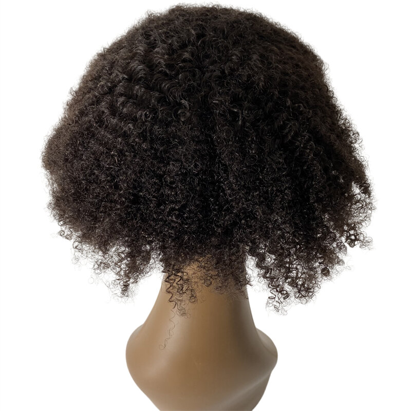 Pièce de Cheveux Naturels Vierges Noirs, 6mm, Mono Topper, Style Vietnamien, pour Femme Noire, #1, 6x8