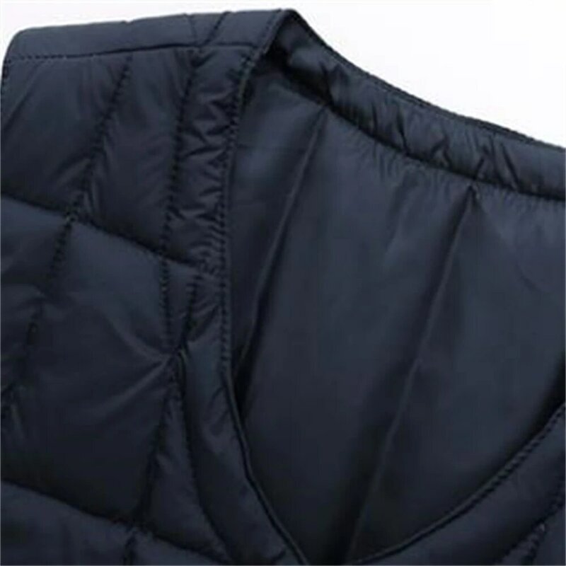 남성용 따뜻한 민소매 V넥 단추 다운 경량 조끼, 캐주얼 남성 조끼, 화이트 덕 다운 재킷, 2024 겨울 패션