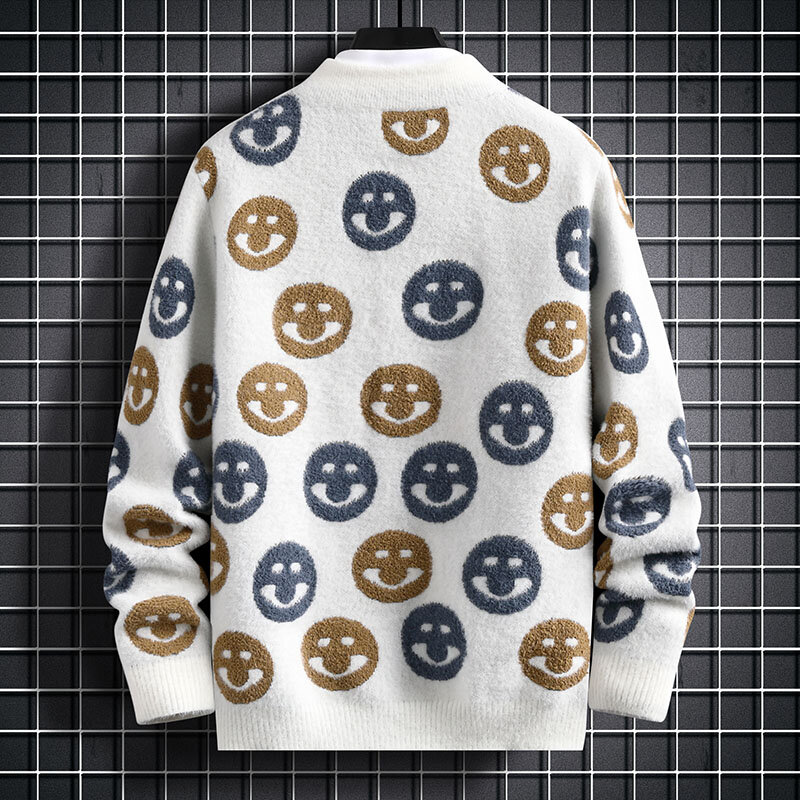 Мужской утепленный свитер, теплый пуловер, зимняя одежда, 2019