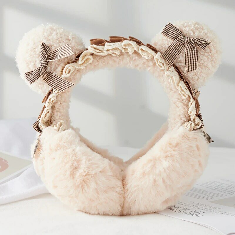Girls' Plush warm earmuffs cute loli bear bow earcap winter ear protector