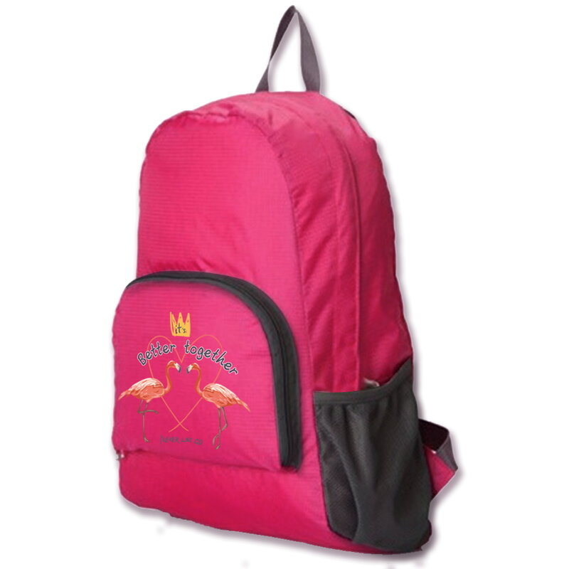 Plecak Ultralight mężczyźni sporty górskie plecak na co dzień nadruk flaminga składane plecaki kobiety Outdoor Camping przenośny tornister