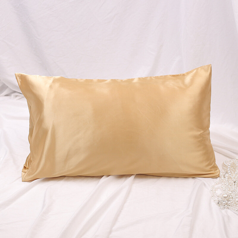 Double-sided solid color imitation silk pillowcase Modern simple bedding pillowcases