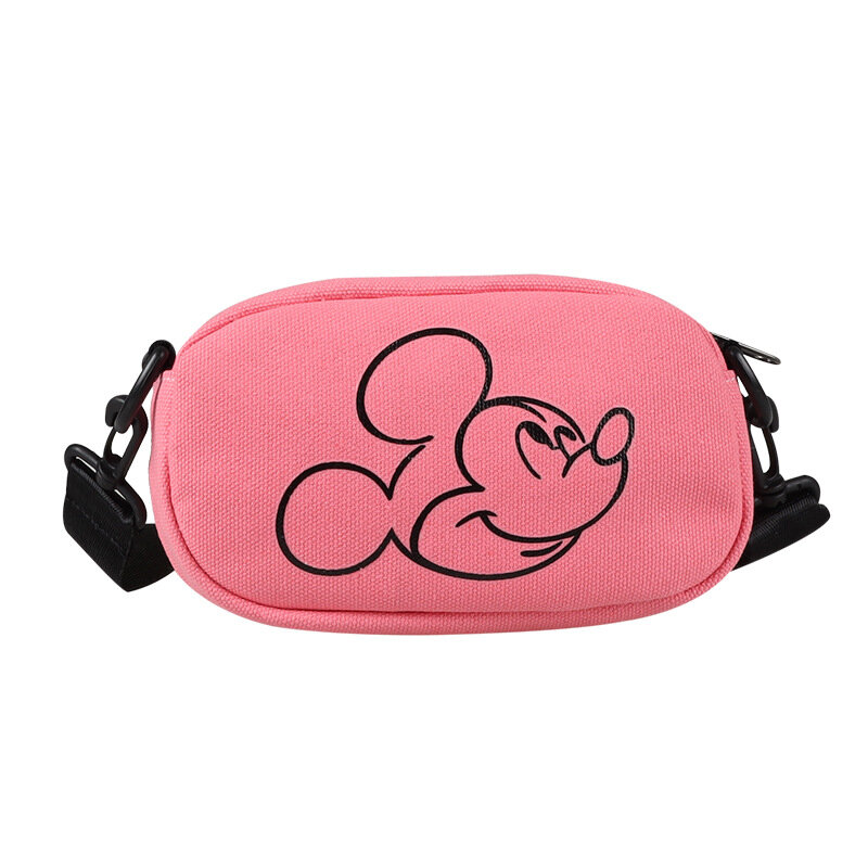 Disney's New Children's Casual Messenger Bag Mickey Mouse Minnie Cartoon Trend Canvas Shoulder Bag Boy Girl Cute Coin Purse