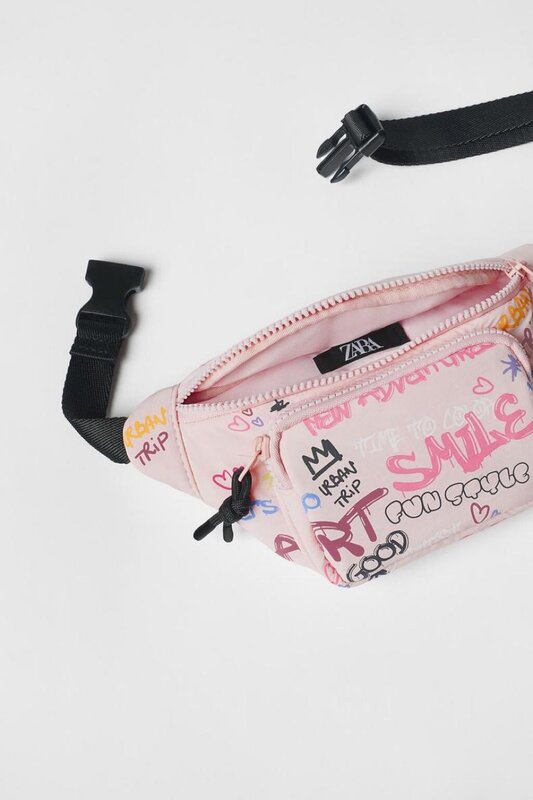 Sacs de taille College graffiti pour filles, mini sacs de poitrine pour enfants, simple initié, nouveau style décontracté, mode rose, porte-monnaie mignon