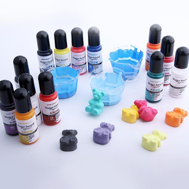 12 Colors 10ml Gypsum Cement Pigment Liquid Dyeing Handmade Plaster Craft Making Concentrate Coloring Dye Gypsum Powder Color