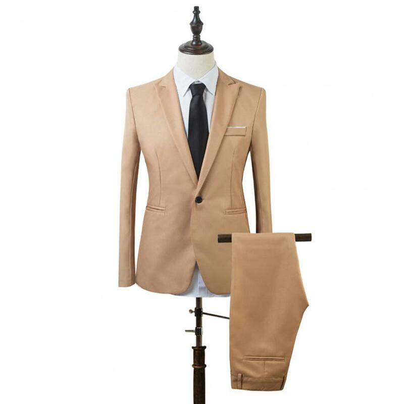 One Button Suit Soft Well-knit Handsome Slim Fit Business Leisure Tailored Suit  Tailored Suit Wide Application