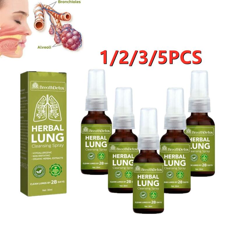 1/2/3/5x Kräuter-Lungen reinigungs spray Atem entgiftung Kräuter-Lungen reinigungs spray, Kräuter-Lungen reinigungs nebel-starke Lungen unterstützung