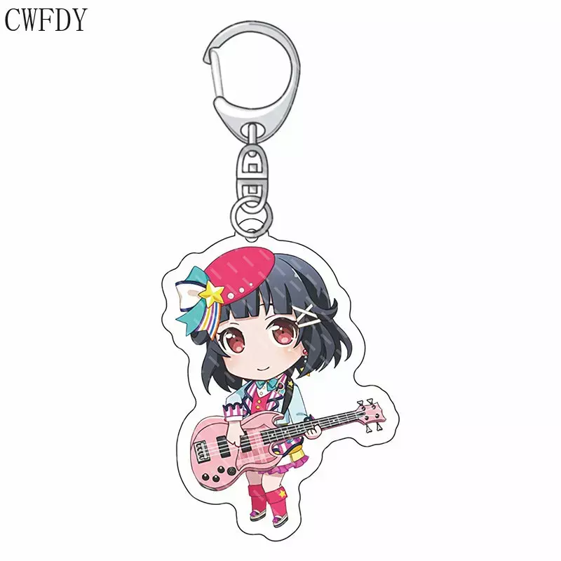 Gantungan kunci akrilik mimpi Anime BanG tokoh kartun Toyama Kasumi Hanazono Tae Ushigome Rimi liontin gantungan kunci perhiasan untuk hadiah anak perempuan