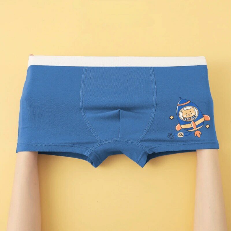 4PCS Kid Cute Cartoon Print Panties for Boy Cotton Soft Antibacterial Knickers Thin Breathable Briefs 3+y Young Child Underwears