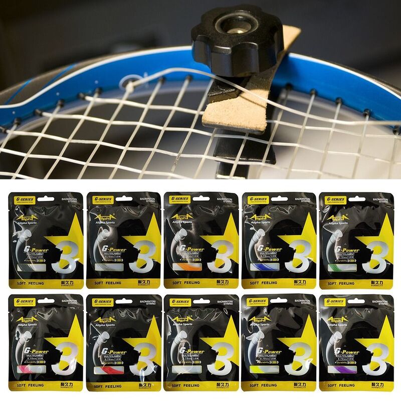 Multicolor Badminton Raquete String, Fio De Raquete, Alta Elasticidade de Cordas, Cordas Suprimentos Esportivos, Diâmetro 7mm, Comprimento 10m