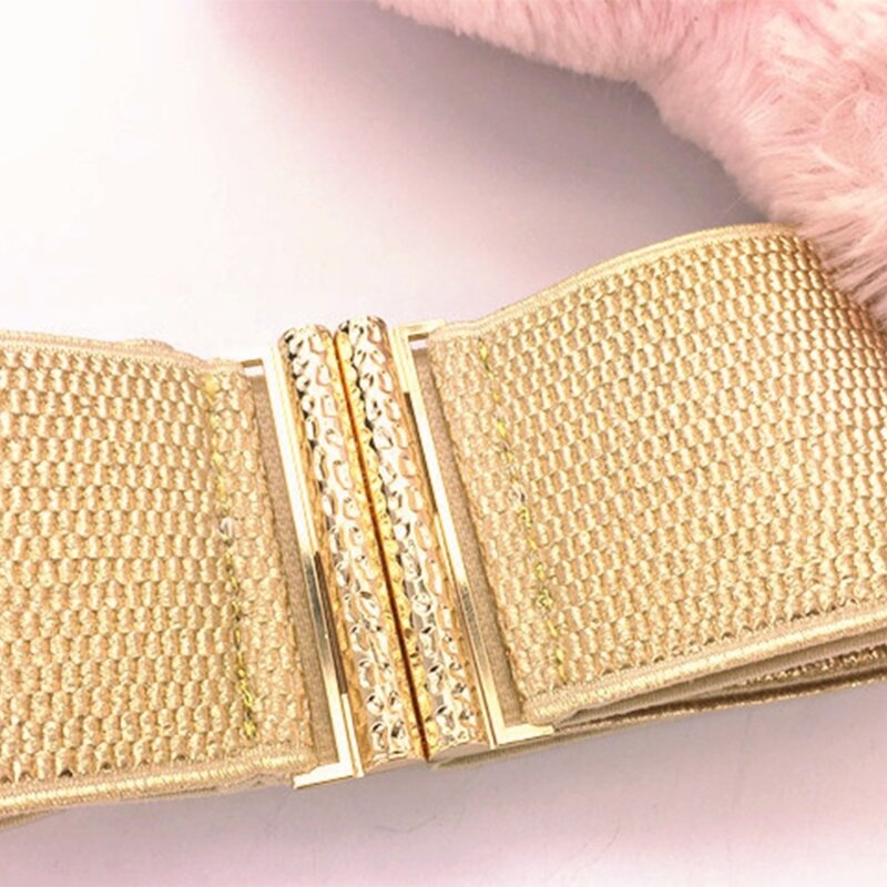 Cinto Amplo Elástico na Cintura Feminina, Cinto Washpie Dourado, Vestido Universal Acessórios Decorativos, Cintura Brilhante, Moda Feminina