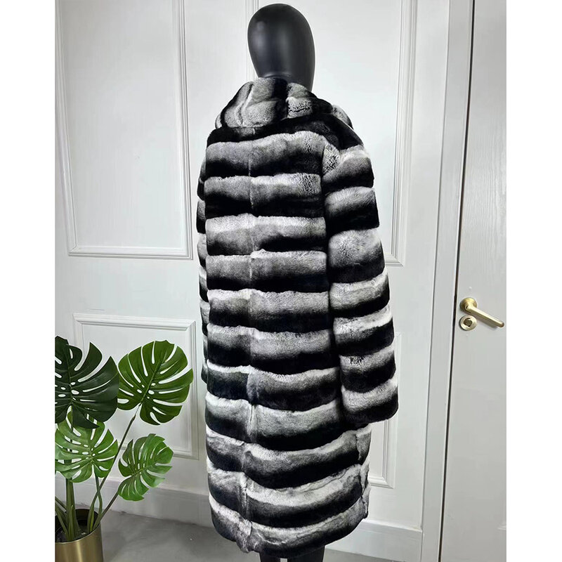 Jaket bulu kelinci Rex asli mantel bulu asli wanita mantel bulu alami hangat kualitas tinggi musim dingin untuk wanita