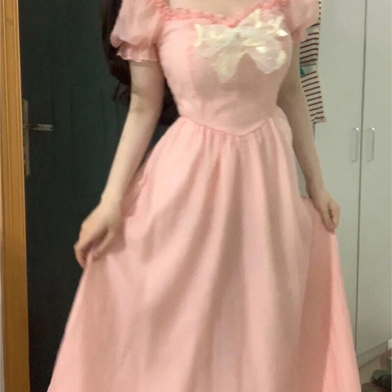 Gaun kecil ulang tahun wanita, Upacara dewasa Musim Panas bentuk pir sedikit gemuk pakai merah muda