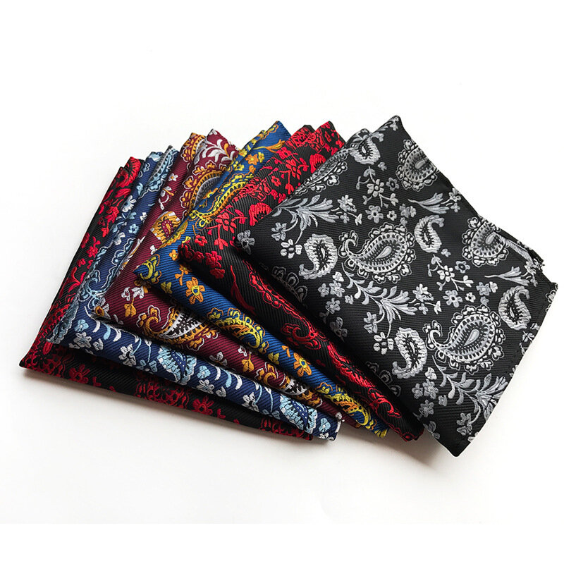 Nieuwe Mode Mannen Cashew Paisley Patroon Man Borst Handdoek Vier Pleinen Pak Pocket Handdoek Multicolor Hoofddoek (25*25 cm)