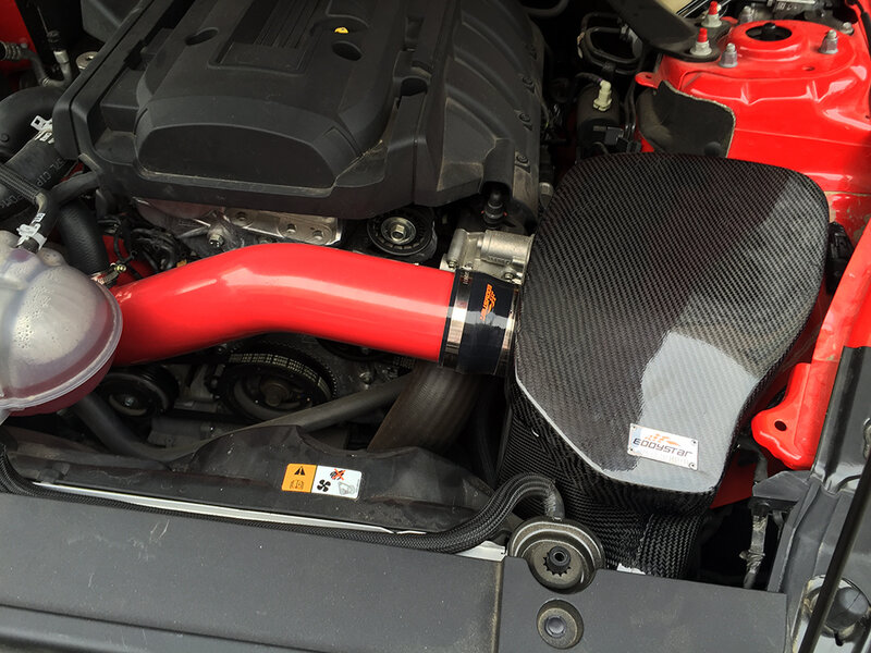 EDDYSTAR-Cold Air Intake Filtro Kit para Ford Mustang Mondeo Focus, Desempenho Tubo Vermelho, Heatshield, Melhor Qualidade Vendendo