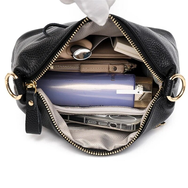 2024 роскошная женская сумка через плечо из натуральной кожи, женская сумка высокого качества, однотонная женская сумка-мессенджер, женская сумка