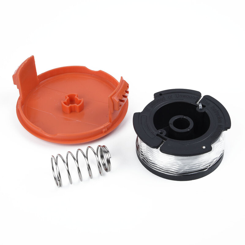 String Trimmer For Black&Decker Nylon Black Spool Line 0.065 inch Eater Replacement Cap RC-100-P With Spring AF-100