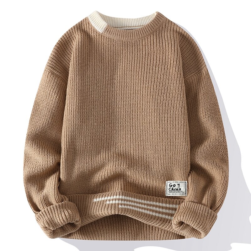 2023 zimowy nowy dziergany sweter męski gruby puszysty męski koreański sweter typu Slim Fit z grubym dekoltem i odzież uliczna swetry