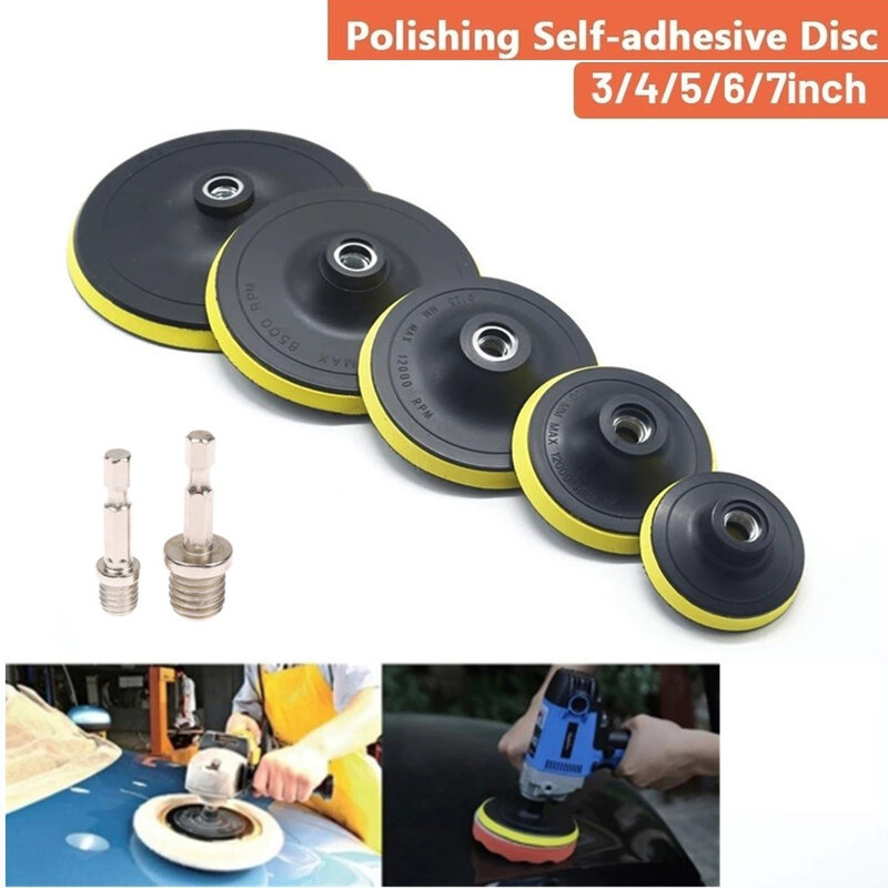 Auto-adesivo Backing Pad, Polimento Plate, Angle Grinder Roda, Sander Disc, Ferramentas de polimento, 10mm, 14mm Thread Adapter, 3-7"