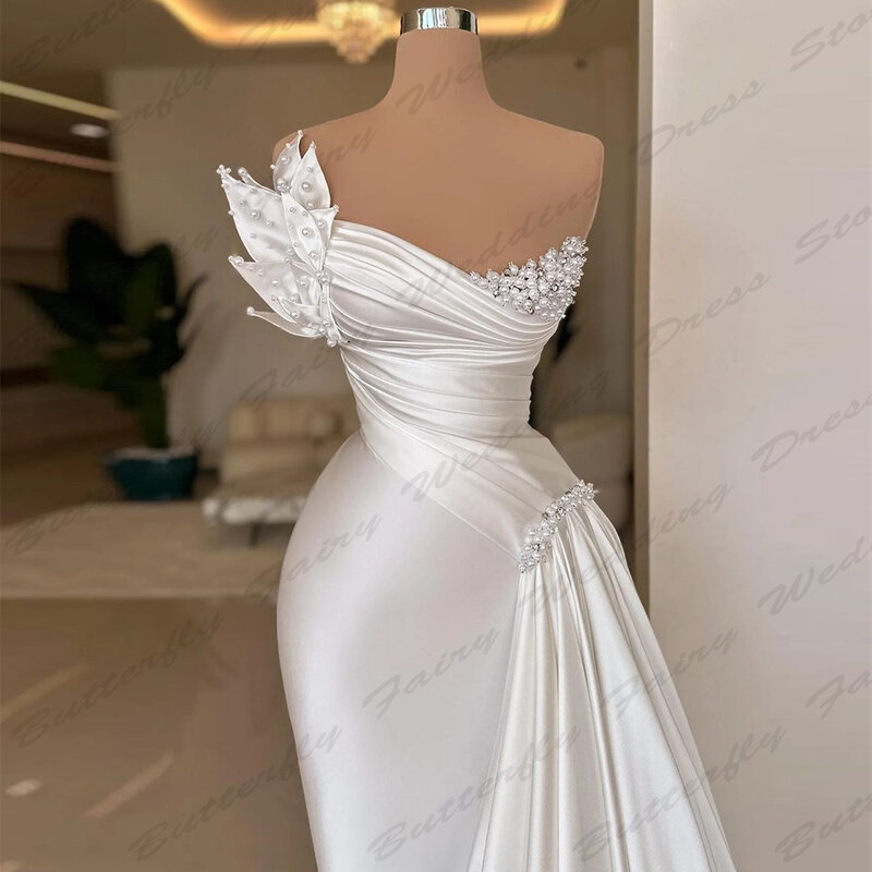 Elegant Mermaid Evening Dresses Gorgeous Sexy Backless Beautiful Off Shoulder Sleeveless Simple Mopping Prom Gowns For Women