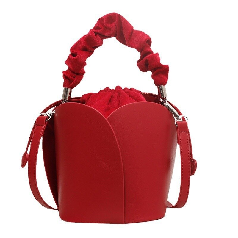 Tas Bucket kelopak modis wanita selempang Satu bahu tas tangan indah untuk wanita berkualitas tinggi kurir serbaguna mewah
