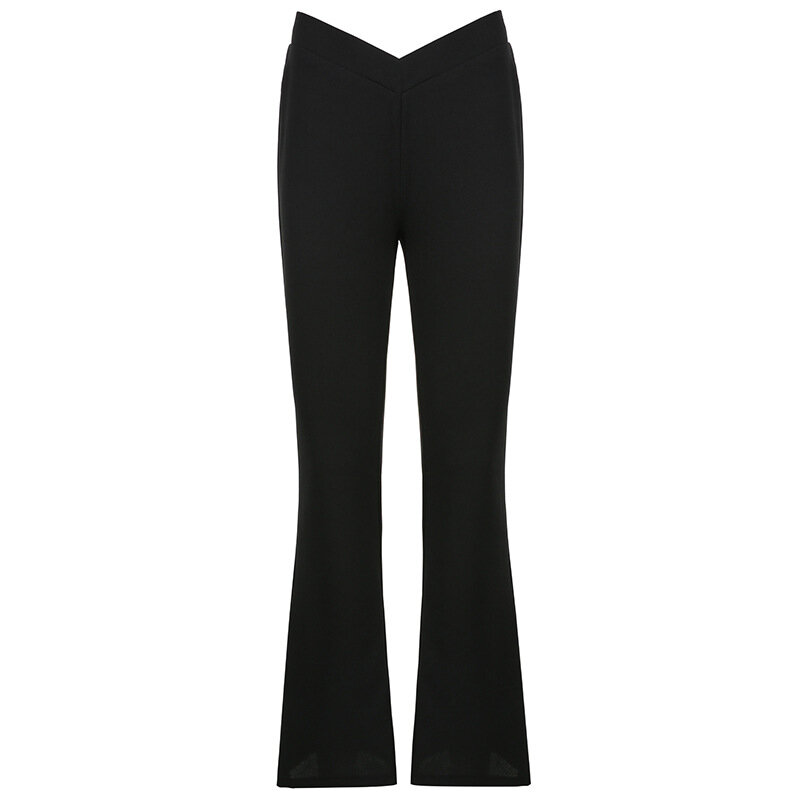 Pantalon large taille haute pour femme, pantalon décontracté en corne, mince, en forme de V, mode estivale, nouveau, 2021