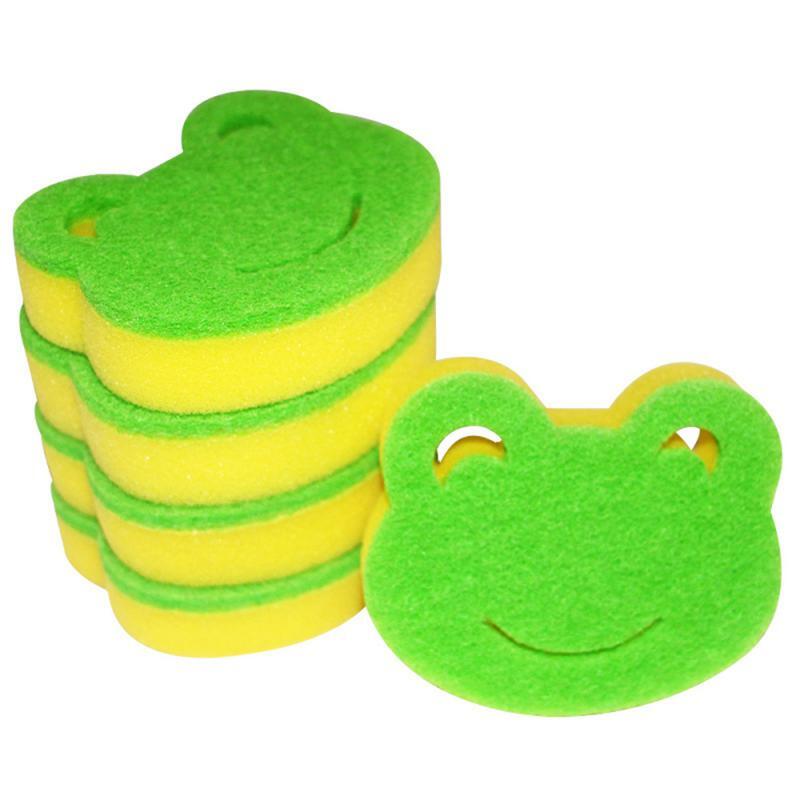 Sponge Eraser For Kitchen Scouring Frog Shape Household Bathroom Cleaning Tools Scouring Pad Soft Creativity Kitchenware