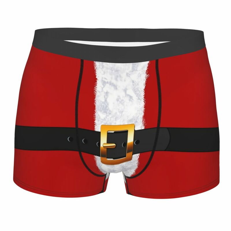 Костюм Санта Клауса, эффектные трусы, дышащие трусы, мужское нижнее белье, шорты с принтом, боксеры, трусы