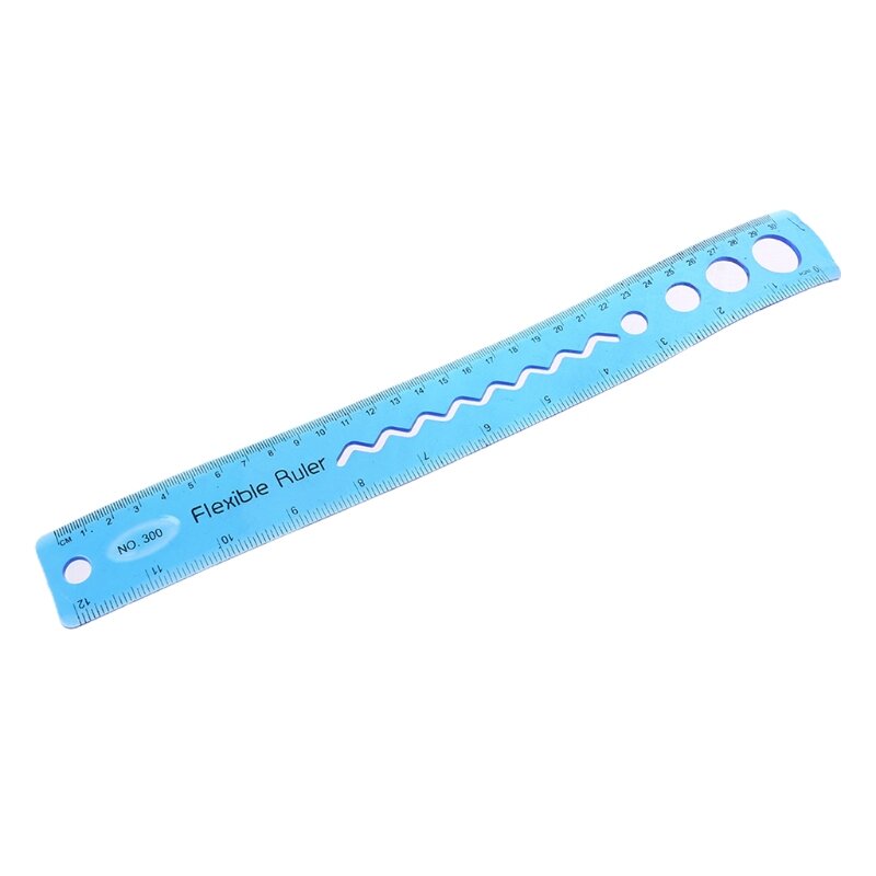 30cm Soft Flexible Ruler Multicolor Measure Straight Rulers Office School Suppli