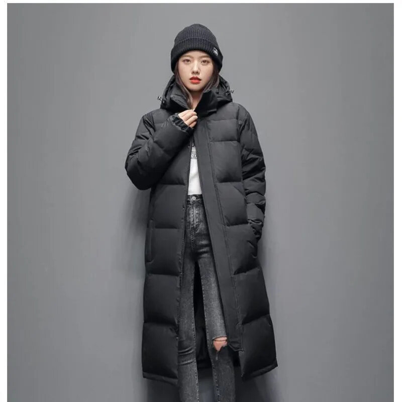 メンズロングブラックパフジャケット,暖かい冬のコート,白いダックウェア,ブランドのパーカー,カップル,新しいコレクション