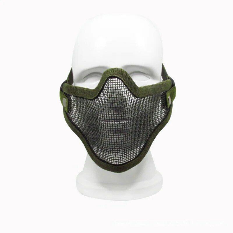 Masker Tentara Airsoft Taktis Pelindung Kamuflase Jaring Logam Pemogokan Berburu Luar Ruangan 4 Warna Masker Paintball Keselamatan Olahraga